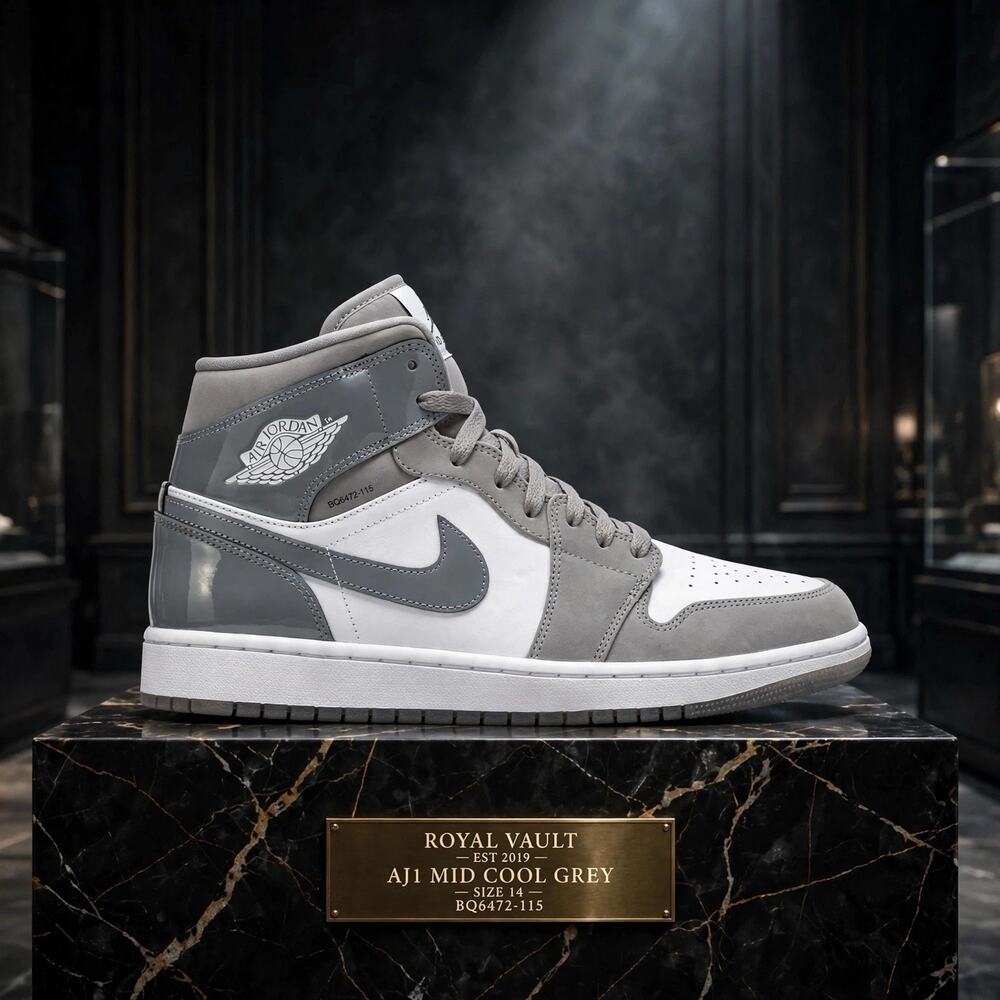 SIZE 14 Air Jordan 1 Mid SE Cool Grey White Light Grey BQ6472-115 HF3216-100 DS